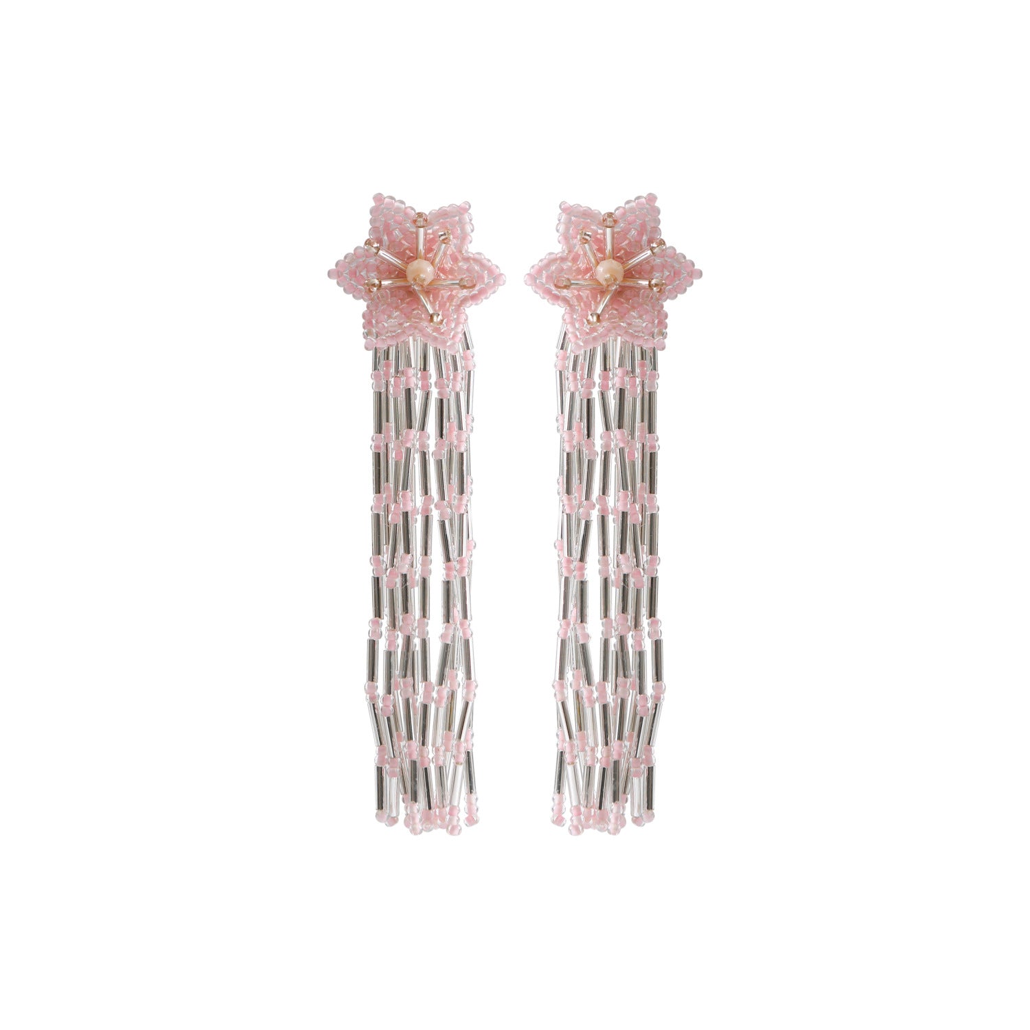 Wholesale Ethnic Style Handwoven Rice Bead Tassel Earrings